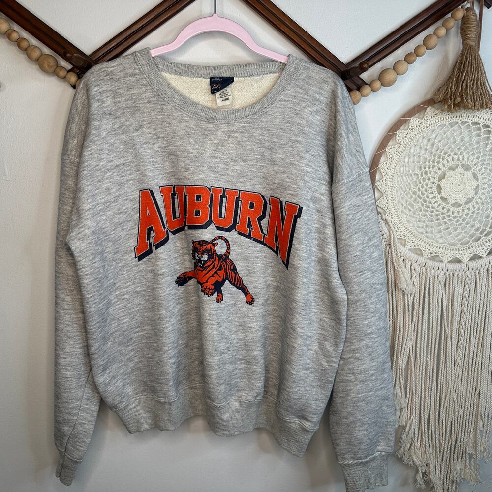 Vintage Jansport Auburn Gray Heather Tiger Crewneck Sweatshirt